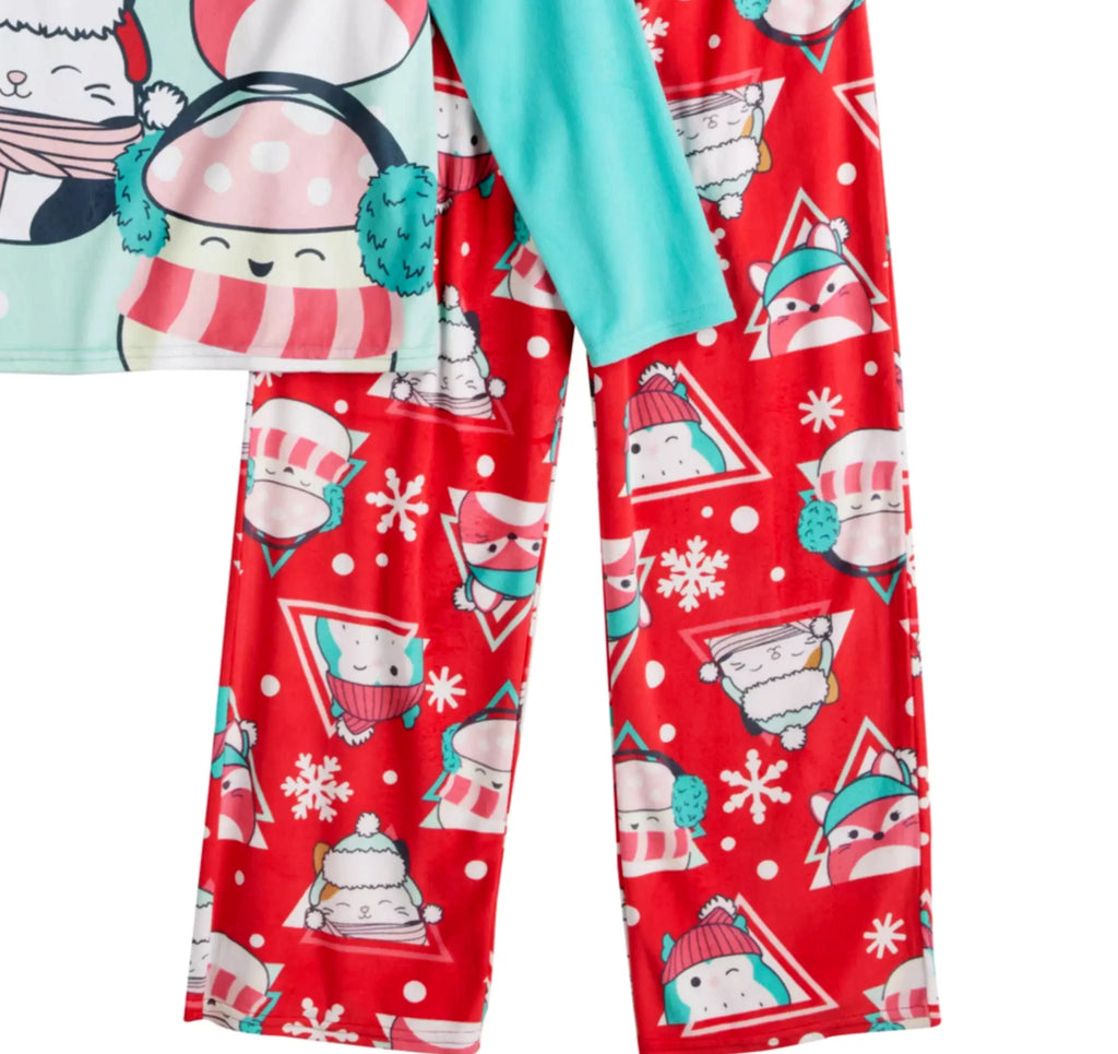 Squishmallows Christmas Pajamas Set T Shirt Pants Girl 6 8 10 12 14 Holiday Gift