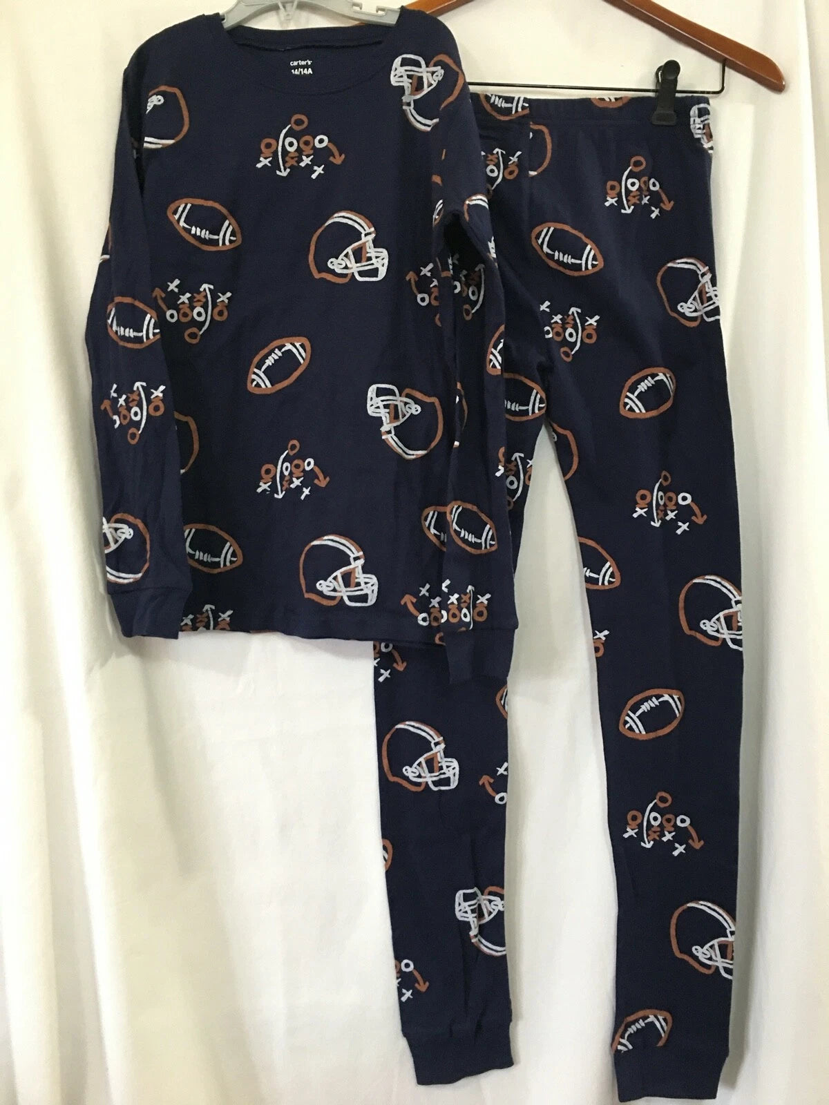 New Carter's Boys Football Pajama set 2 pc Snug Fit long sleeve U pick Navy