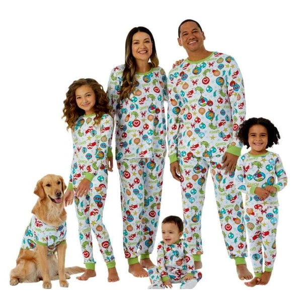 Kids Dr Seuss The Grinch Pajamas Set Shirt Pants Boys Girls Christmas 6 8 10 12