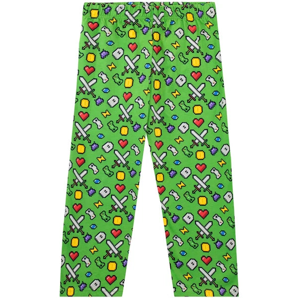 Glow In The Dark Pyjamas Kids Boys 6 7 8 9 10 11 12 13 Years PJs Set Black Green