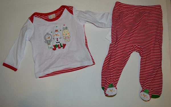 Absorba  2-piece Set  Infant Girls Christmas Pajamas   SIZE 3-6 M  NWT