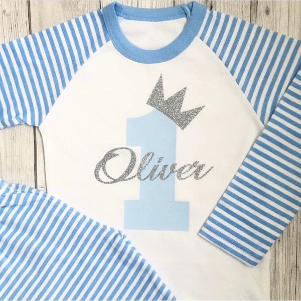 When I Wake Up I Will Be One Pjs Personalised First Birthday Boys Pyjamas 1st