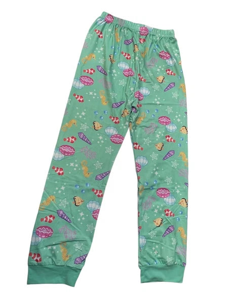 Kids Mermaid Pyjamas Set Girls Night Time Underwater Pyjamas Blue B1012LL N