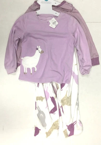 Carter's Kids' Girls 4-Piece Pajama Set Llamas  SIZE 6