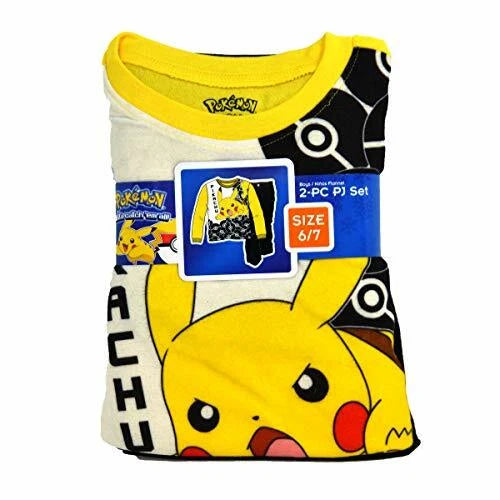 Big Boy's Pokemon 2 Piece Pajama Flannel Sleepwear set