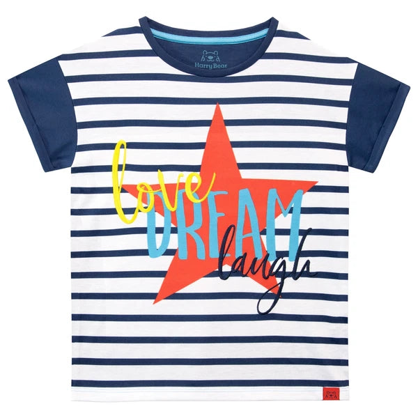 Girls Pyjamas Loungewear Set PJs 6-13 Years Stripes Dots Love, Dream, Laugh Gift
