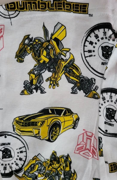 Boys Trans Formers Brand Gray Yellow White 2 Piece Pajama Short Set Size 6