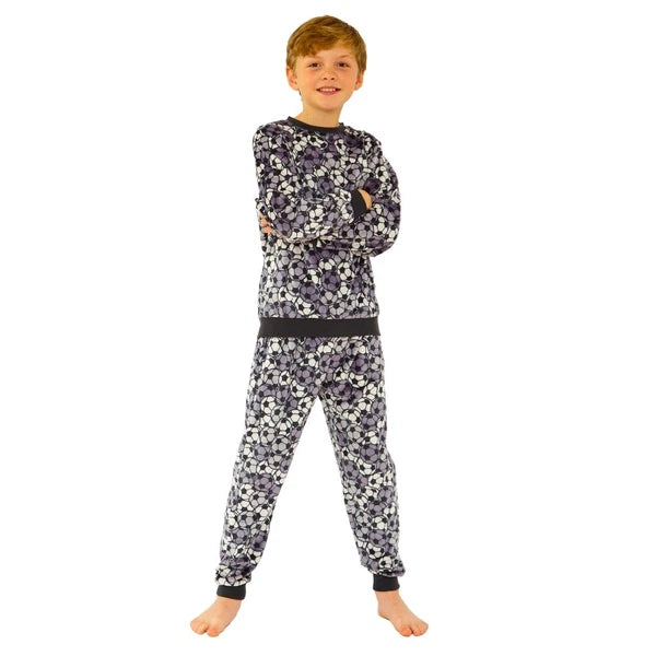 Boys Pyjama PJ Nightwear Sets 2 Piece Check Bottom Loungewear Short Long Bedlam