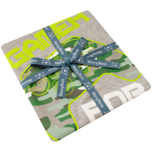Gaming Pyjamas Kids Boys 6 7 8 9 10 11 12 Years PJ Set Camouflage Grey Green