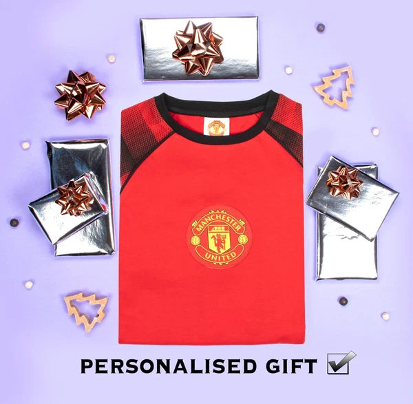 Manchester United Personalised Kids Pyjamas Long Sleeve PJ set for Boys Cotton