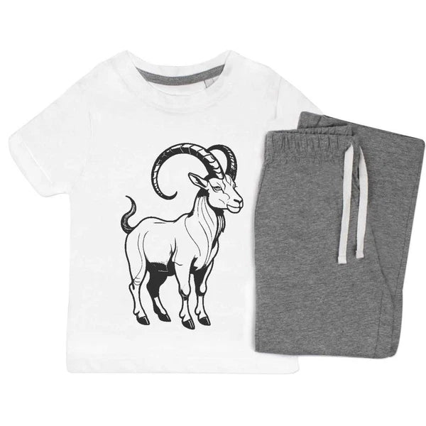 'Capricorn Standing Goat' Kids Nightwear / Pyjama Set (KP044816)