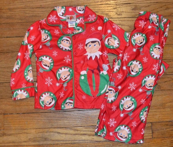 The Elf on The Shelf Christmas Pajama Set Size 3T Flannel Sleepwear PJ Toddler