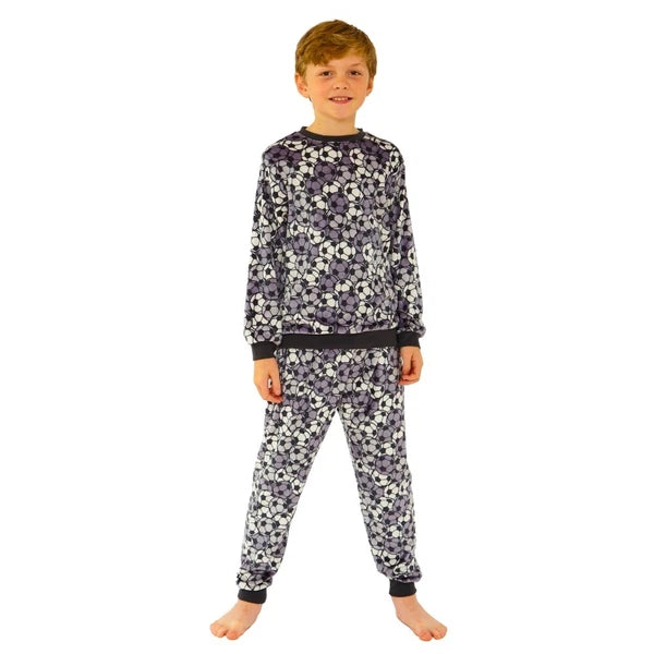 Boys Pyjama PJ Nightwear Sets 2 Piece Check Bottom Loungewear Short Long Bedlam