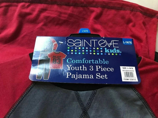 NWT Saint Eve 3-piece Football Pajama set