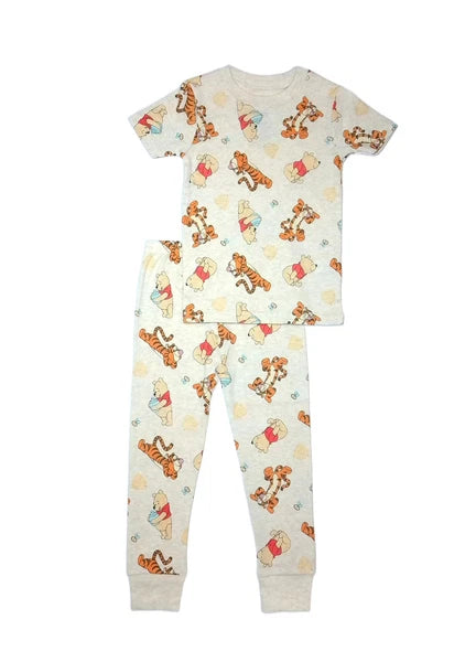 Winnie the Pooh and Tigger Toddler Kids Character Print Cotton Pajama Set