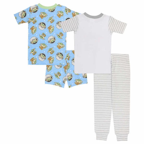 Star Wars Mandalorian Baby Yoda 4 Piece Cotton Pajama Set Size 3T