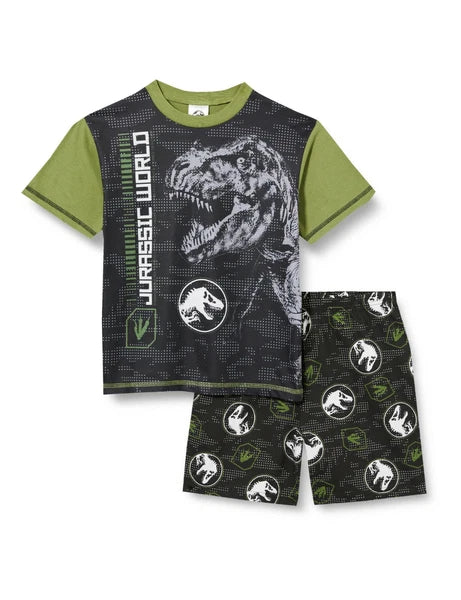 Jurassic World Dinosaur Boys Pyjamas Short PJs Ages 5 Years to 13 Years