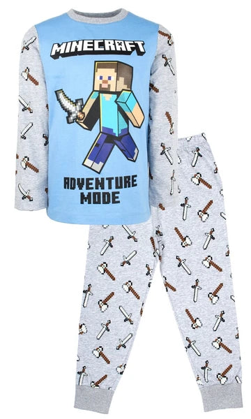 Minecraft Pyjama for Boys Long Sleeve Cotton Winter PJ Set Christmas Gift