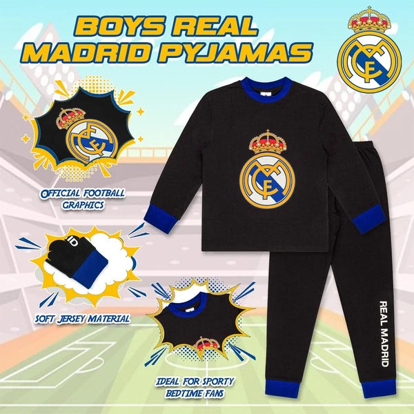 Real Madrid F.C Boys Pyjamas PJs Set Official Club Merchandise