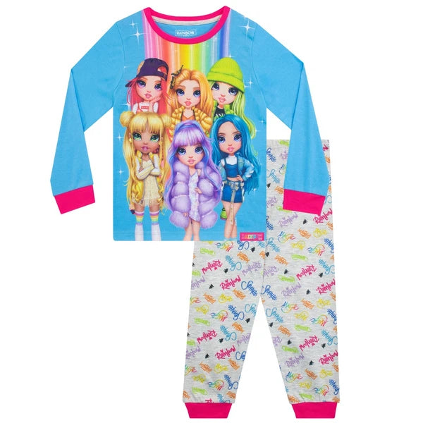 Rainbow High Pyjamas Kids Girls 5 6 7 8 9 10 11 12 Years PJs Blue Grey Rainbow