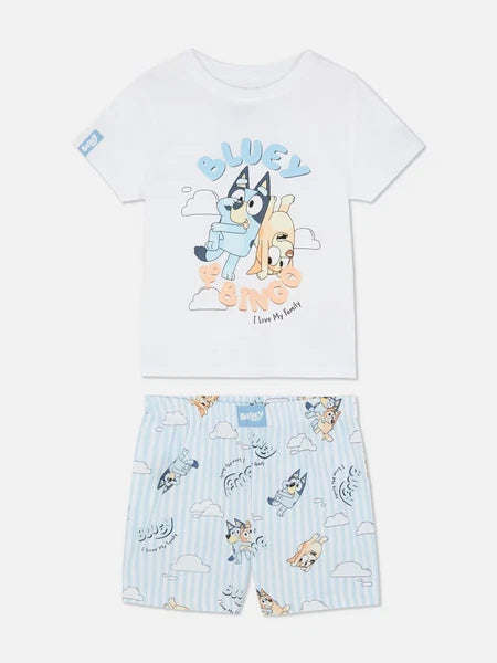 Bluey  Cotton Tshirt & Shorts Kids  Matching Family Pyjama Set 1.5-12 Yrs