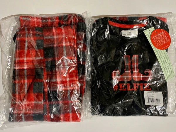 Karen Neuburger Unisex Toddlers Hoilday Elfie 2-Piece Plaid Pajama Set
