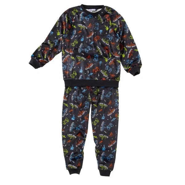 Boys Pyjama PJ Nightwear Sets 2 Piece Check Bottom Loungewear Short Long Bedlam