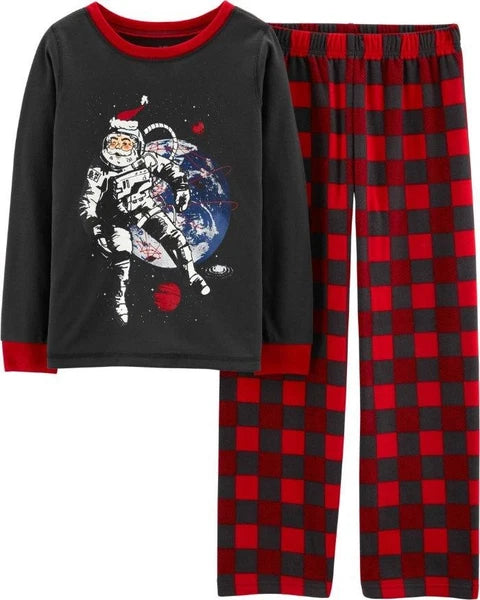 OSHKOSH B'GOSH Boys 6, 8 Santa Astronaut 2-Piece Pajama Set NWT